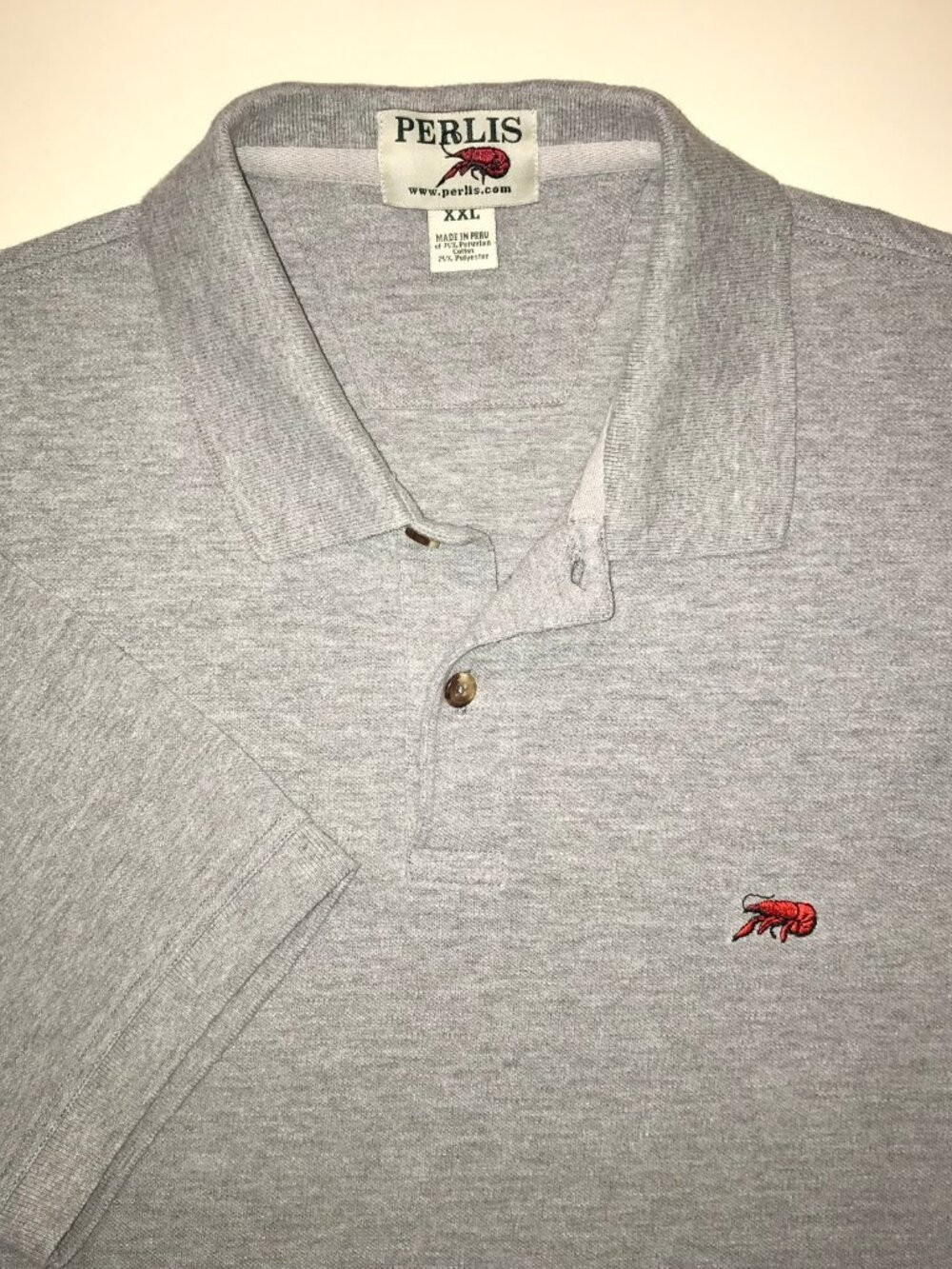 Men Perlis Short Sleeve Polo-Size XXL (Gray